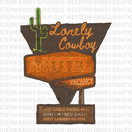 Lonley Cowboy Motel DTF Transfer