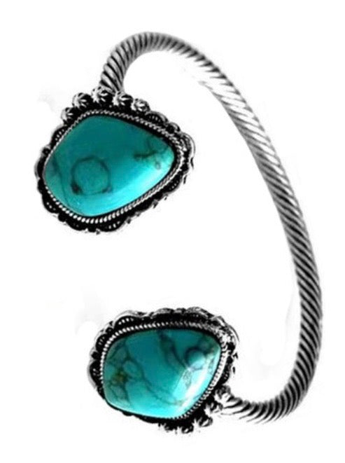 Turquoise Cable Cuff Bracelet