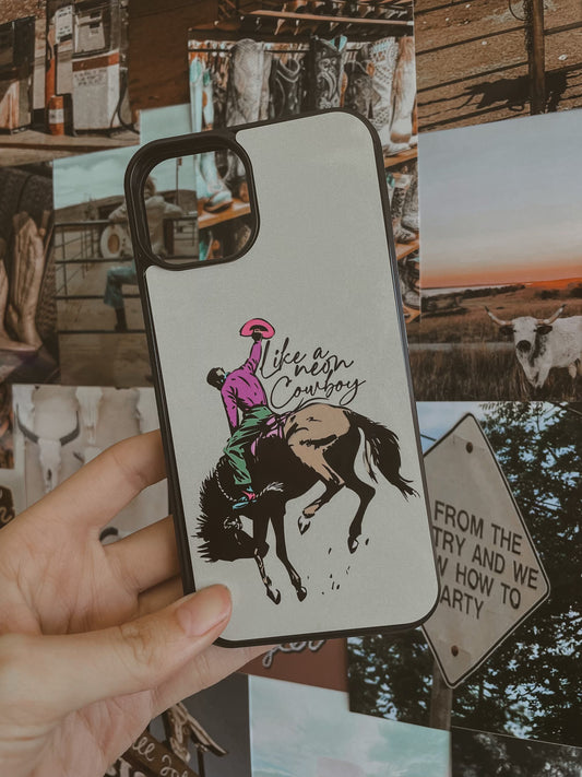 Like A Neon Cowboy iPhone Case