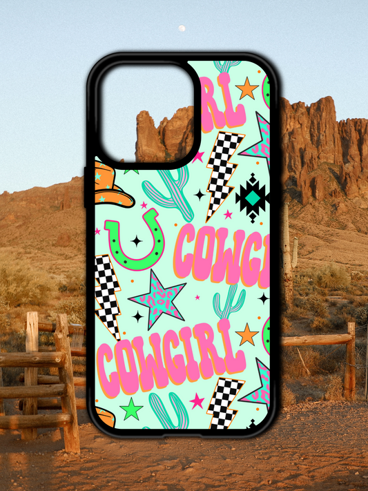 NEON COWGIRL IPHONE CASE